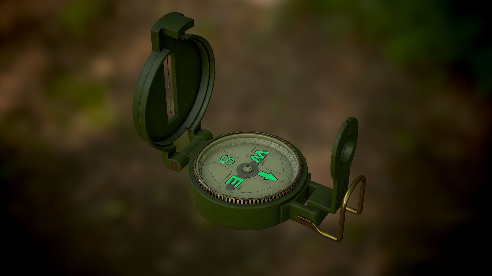 Compass military Low-poly 3D model_7