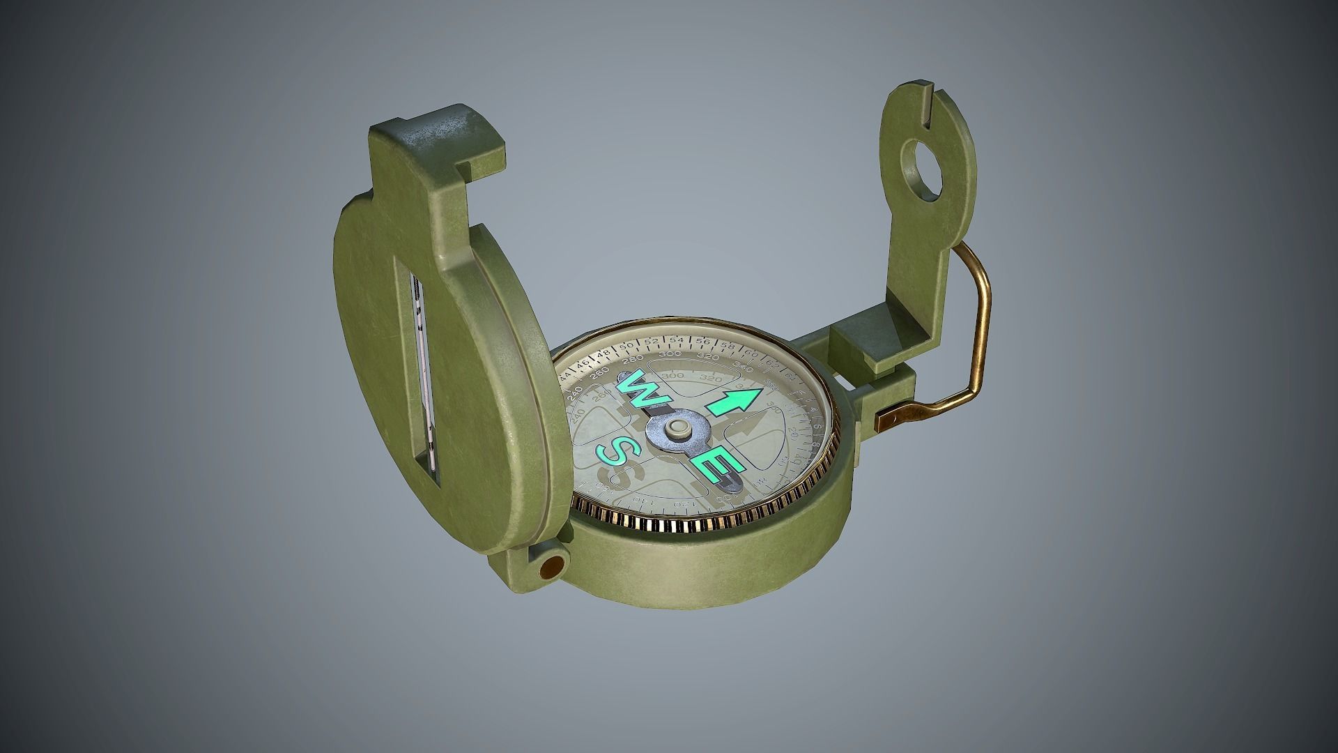 Compass military Low-poly 3D model_2