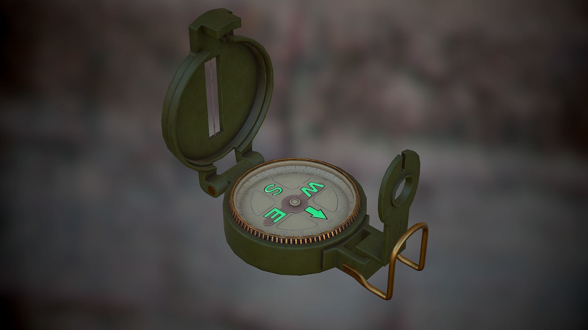 Compass military Low-poly 3D model_6