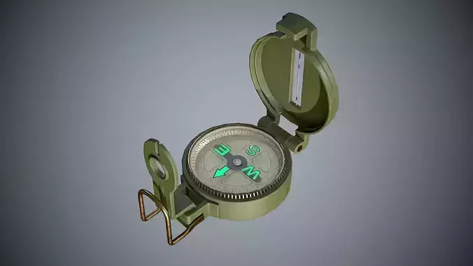 Compass military Low-poly 3D model