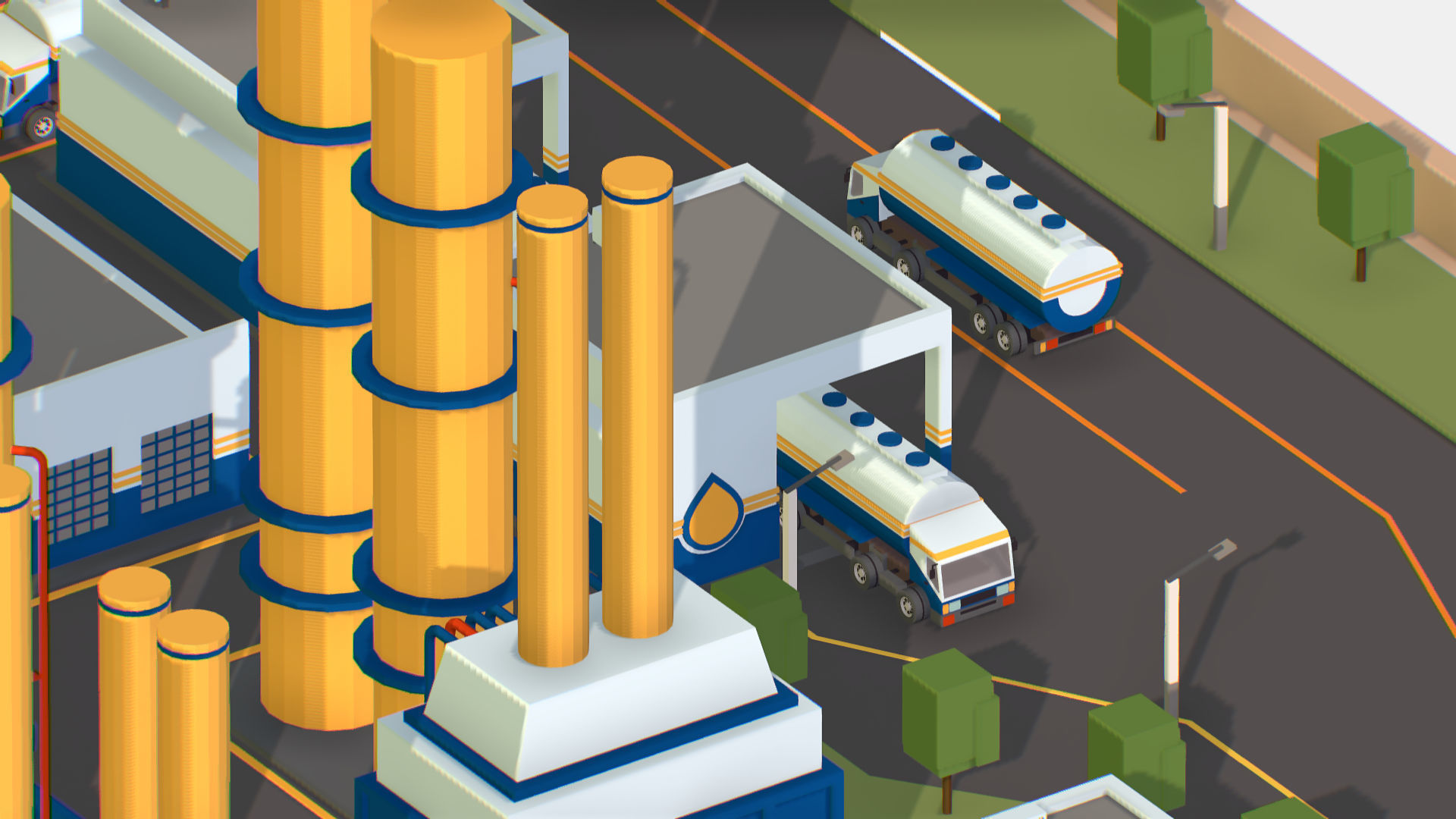 Isometric Complex Crude Oil Processing Plant Low-poly 3D model_28