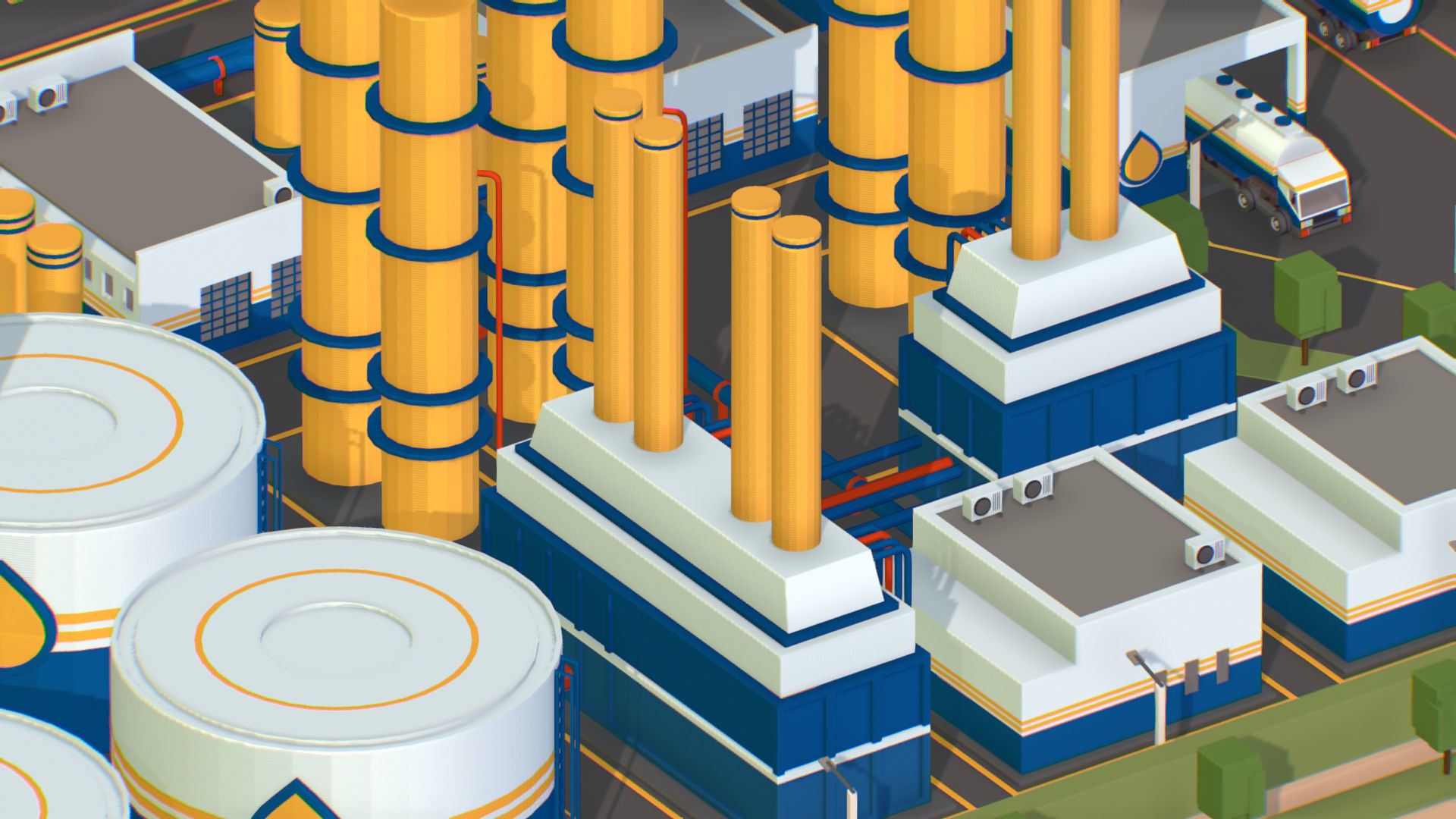 Isometric Complex Crude Oil Processing Plant Low-poly 3D model_30