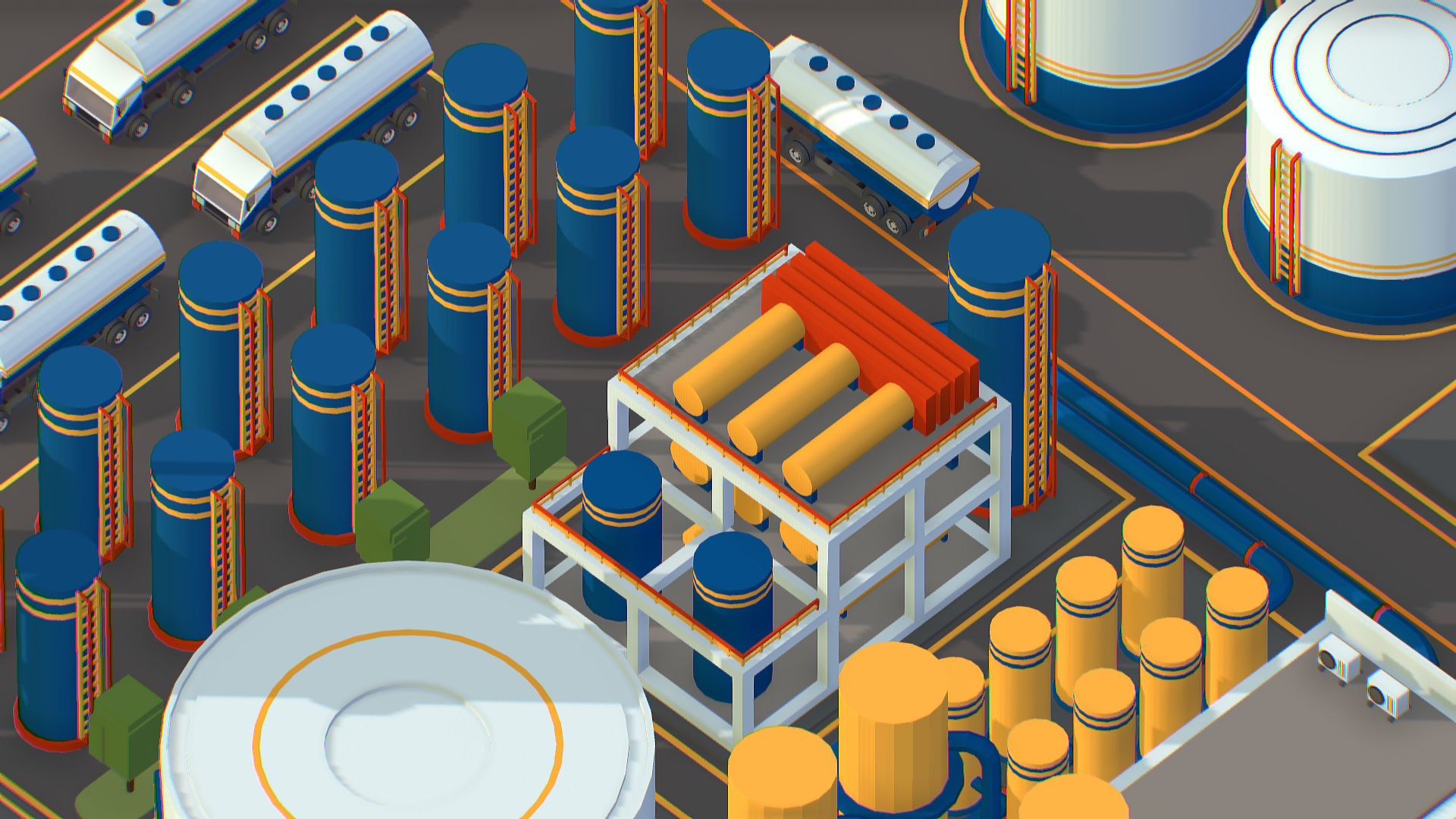 Isometric Complex Crude Oil Processing Plant Low-poly 3D model_33
