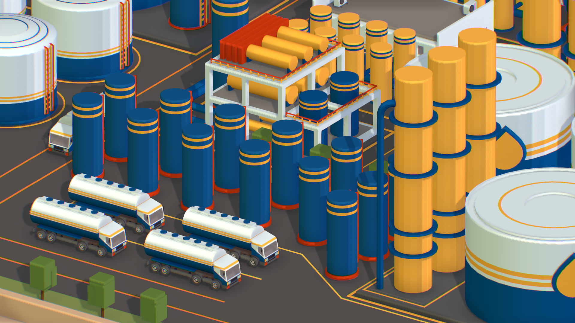 Isometric Complex Crude Oil Processing Plant Low-poly 3D model_37