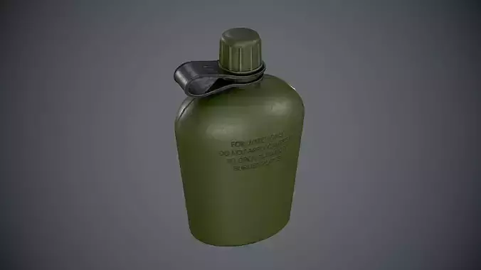 Flask military canister Low-poly 3D model