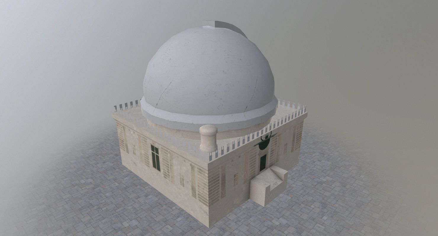 Nice Observatoire Low-poly 3D model