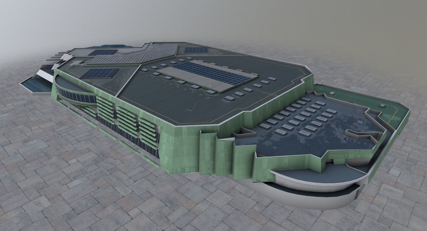Nice Grimaldi Forum Low-poly 3D model_1