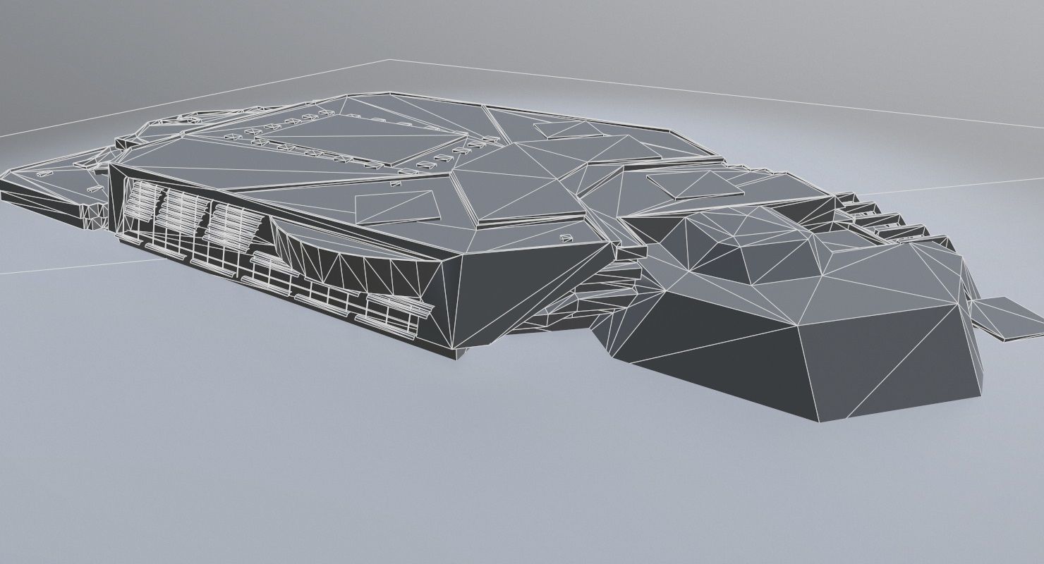 Nice Grimaldi Forum Low-poly 3D model_10
