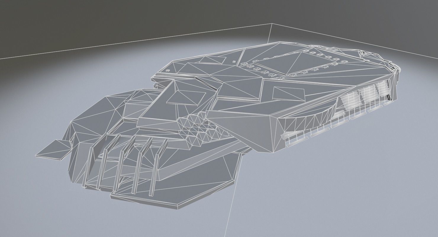 Nice Grimaldi Forum Low-poly 3D model_9