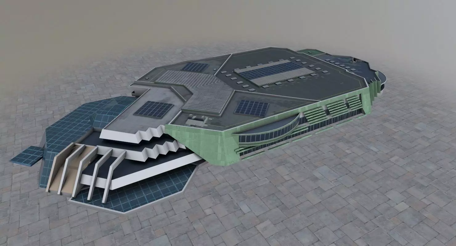Nice Grimaldi Forum Low-poly 3D model_0