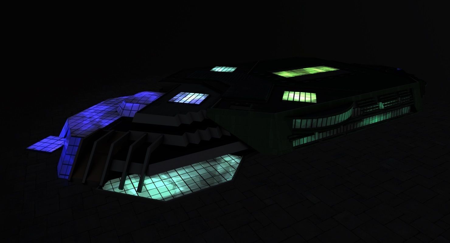 Nice Grimaldi Forum Low-poly 3D model_6