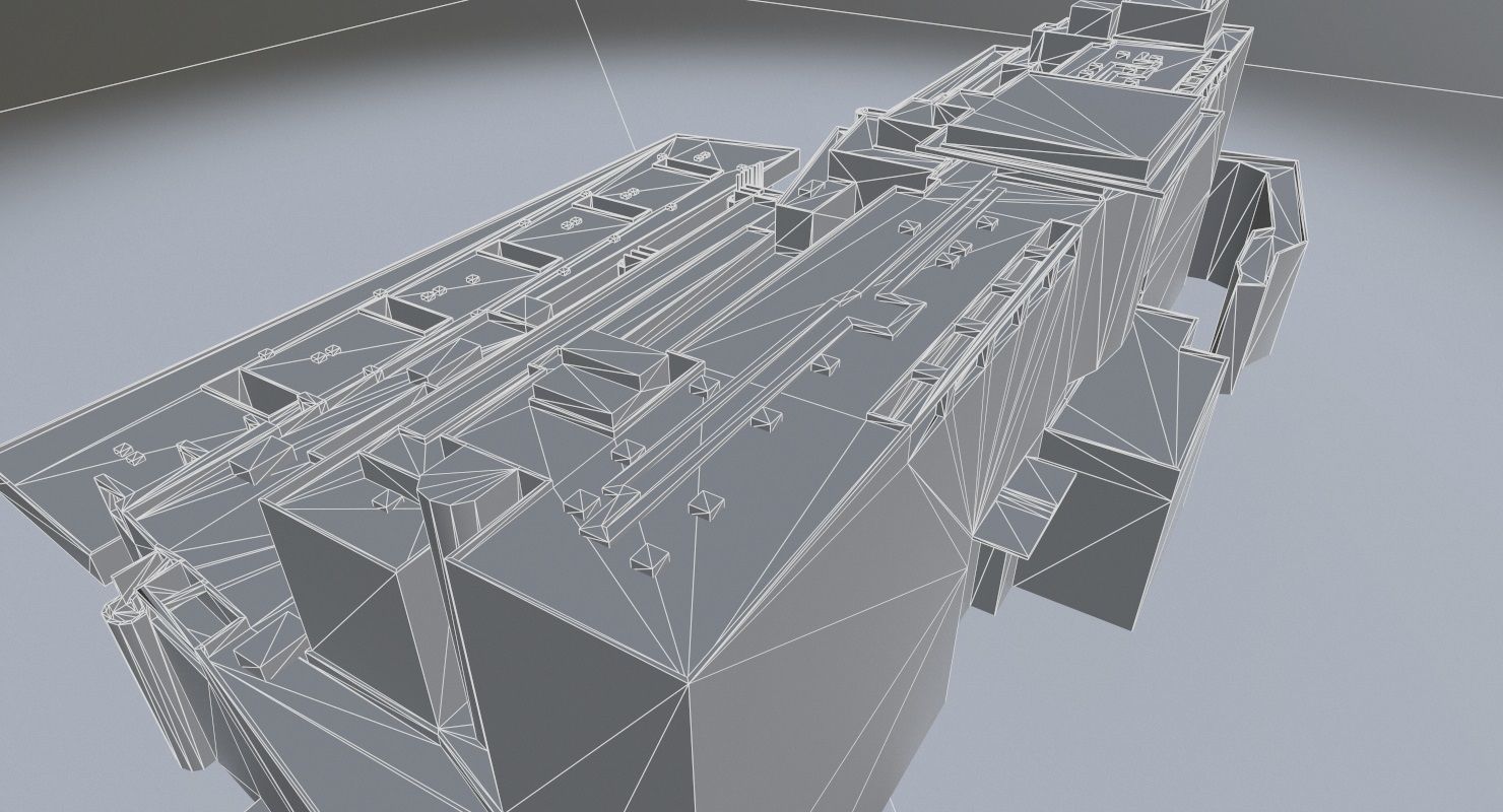 Nice Centre Hospitaler Low-poly 3D model_10