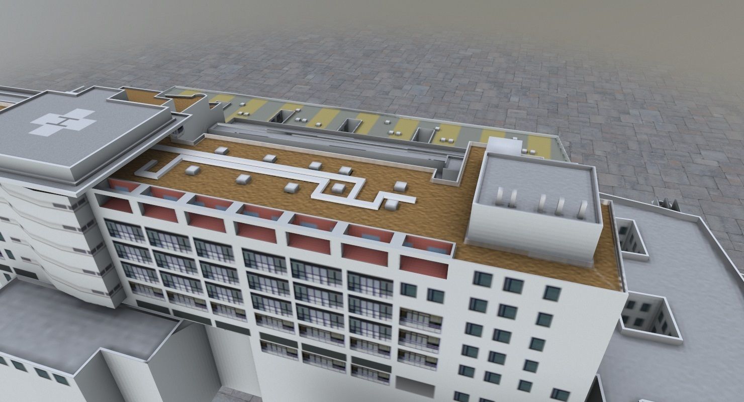 Nice Centre Hospitaler Low-poly 3D model_2
