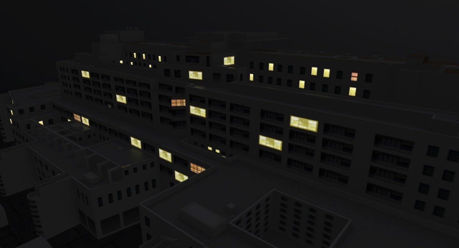 Nice Centre Hospitaler Low-poly 3D model_6