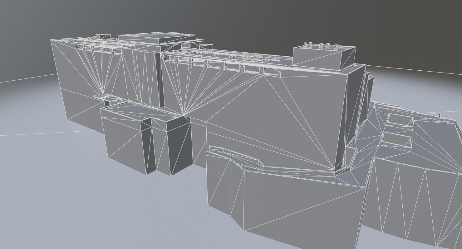 Nice Centre Hospitaler Low-poly 3D model_9