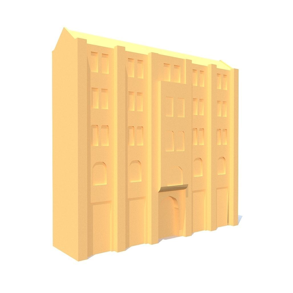Apartment House 3  Low-poly 3D model_5