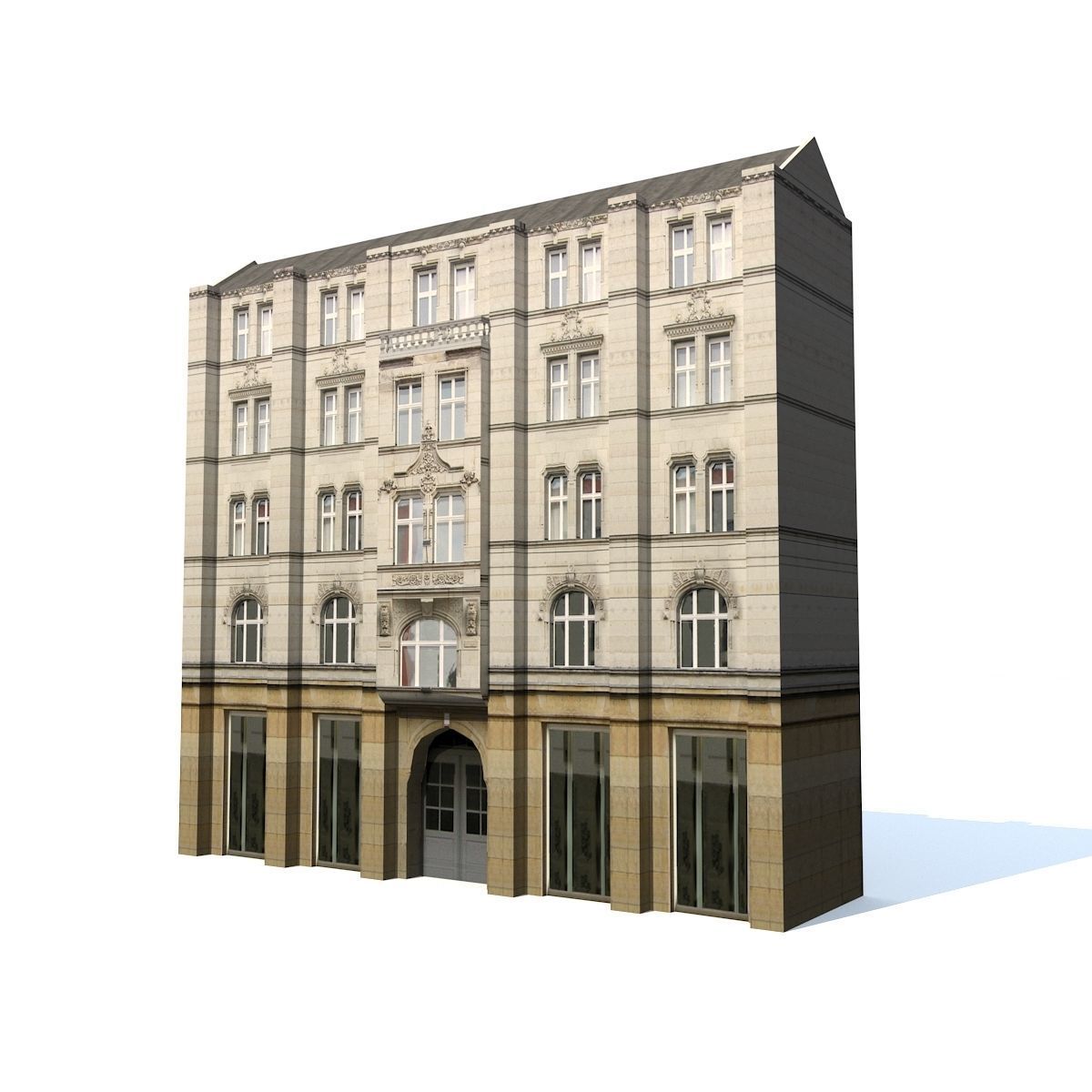 Apartment House 3  Low-poly 3D model_6