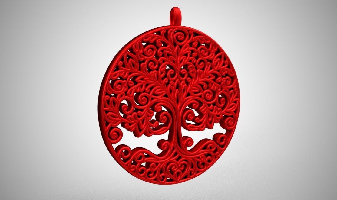 Tree of life Necklace 3D print model_9