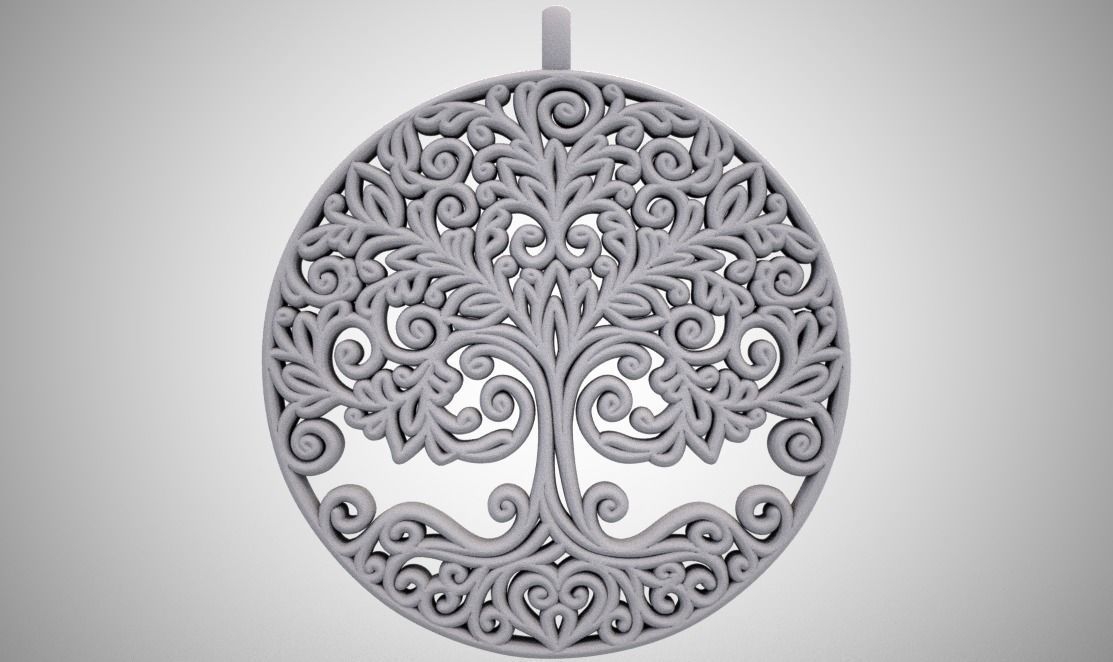 Tree of life Necklace 3D print model_13