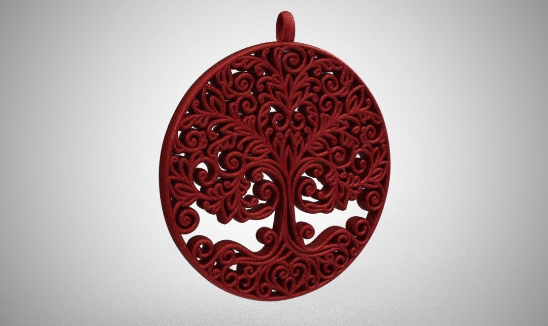 Tree of life Necklace 3D print model_11