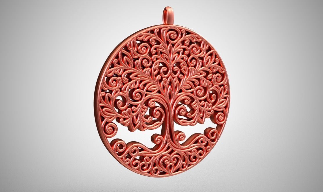Tree of life Necklace 3D print model_1