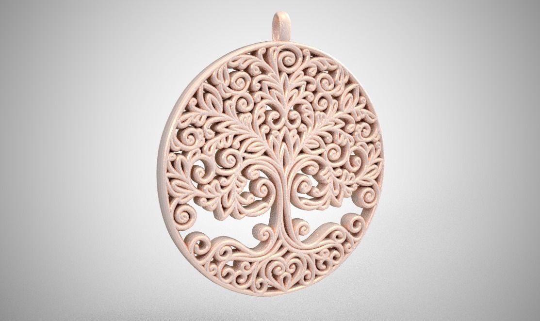 Tree of life Necklace 3D print model_2
