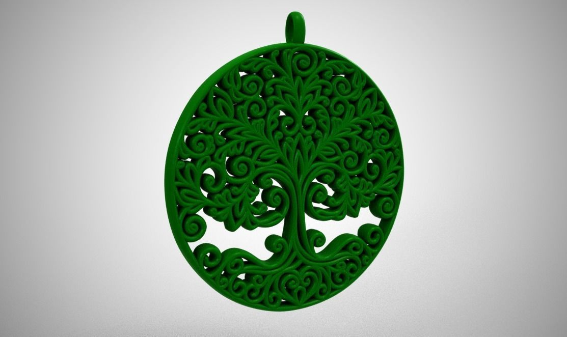 Tree of life Necklace 3D print model_10