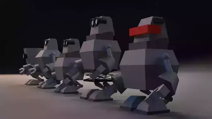 Cartoon Robots Low Poly Pack 3D model