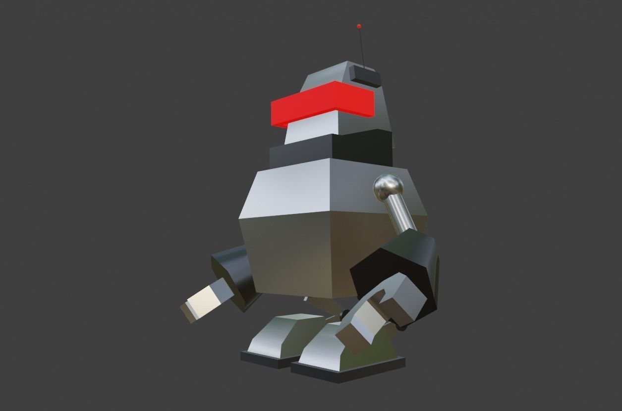 Cartoon Robot 01 of 05 Low-poly 3D model_1