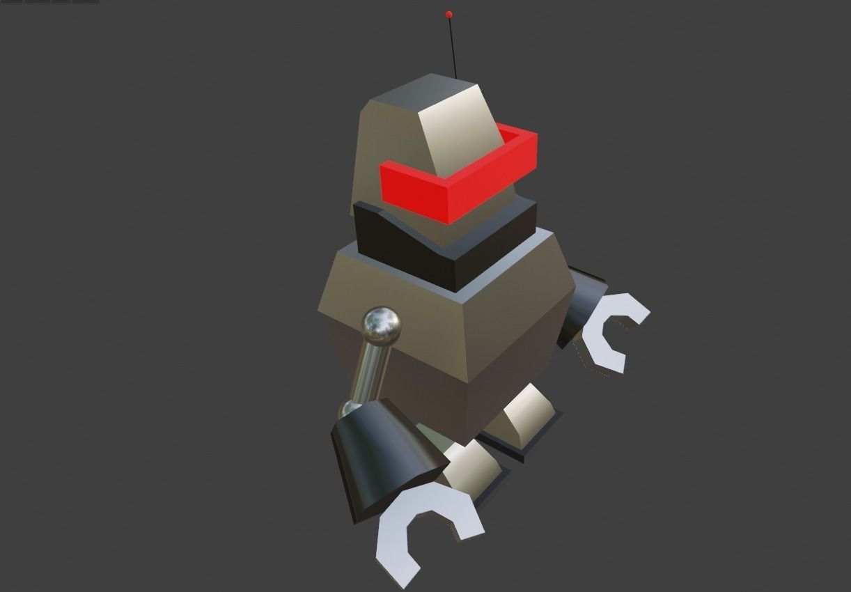 Cartoon Robot 01 of 05 Low-poly 3D model_4