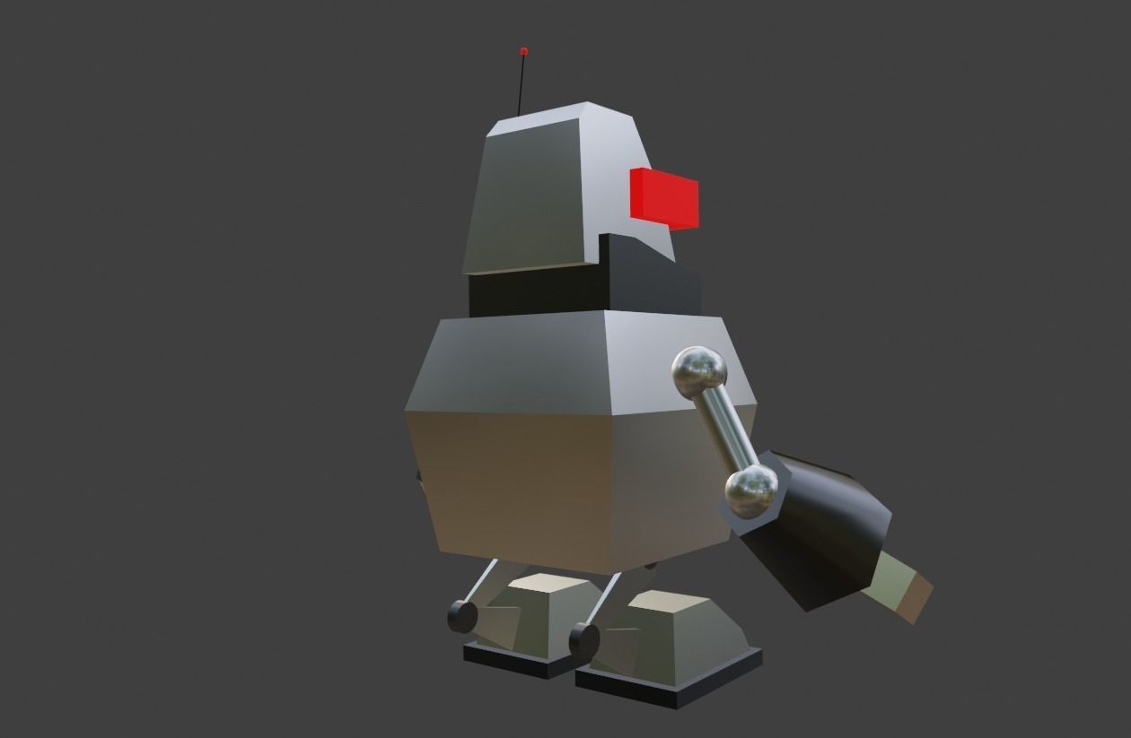 Cartoon Robot 01 of 05 Low-poly 3D model_2