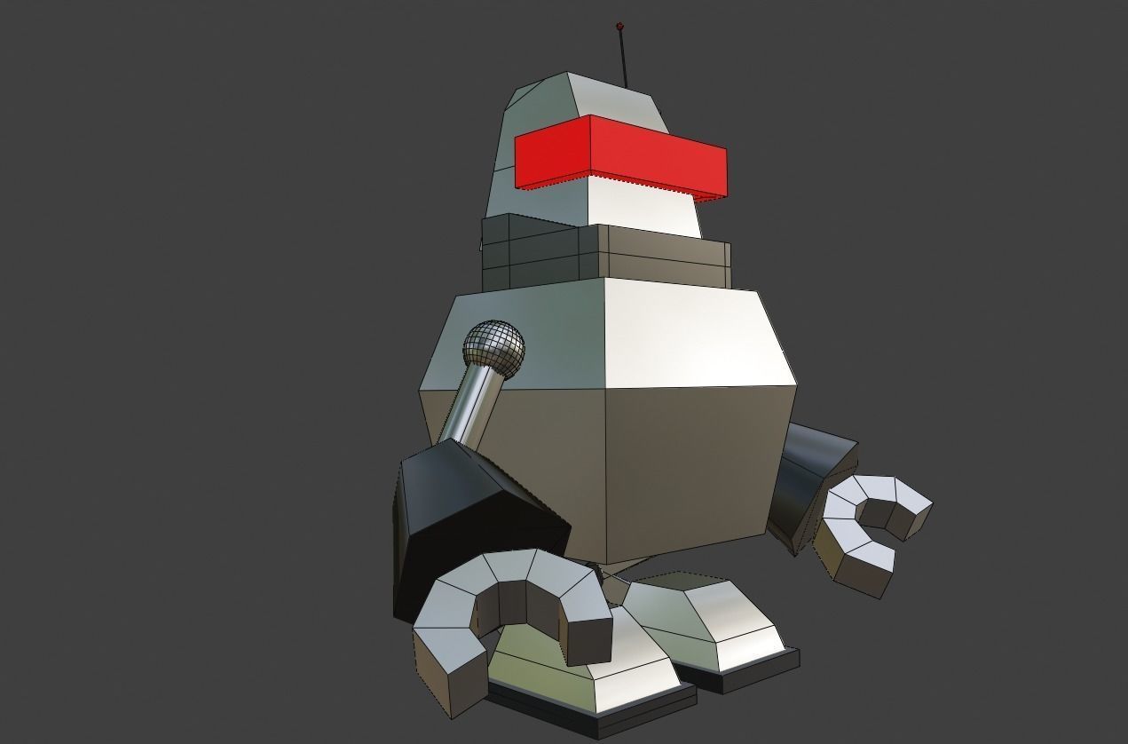 Cartoon Robot 01 of 05 Low-poly 3D model_6