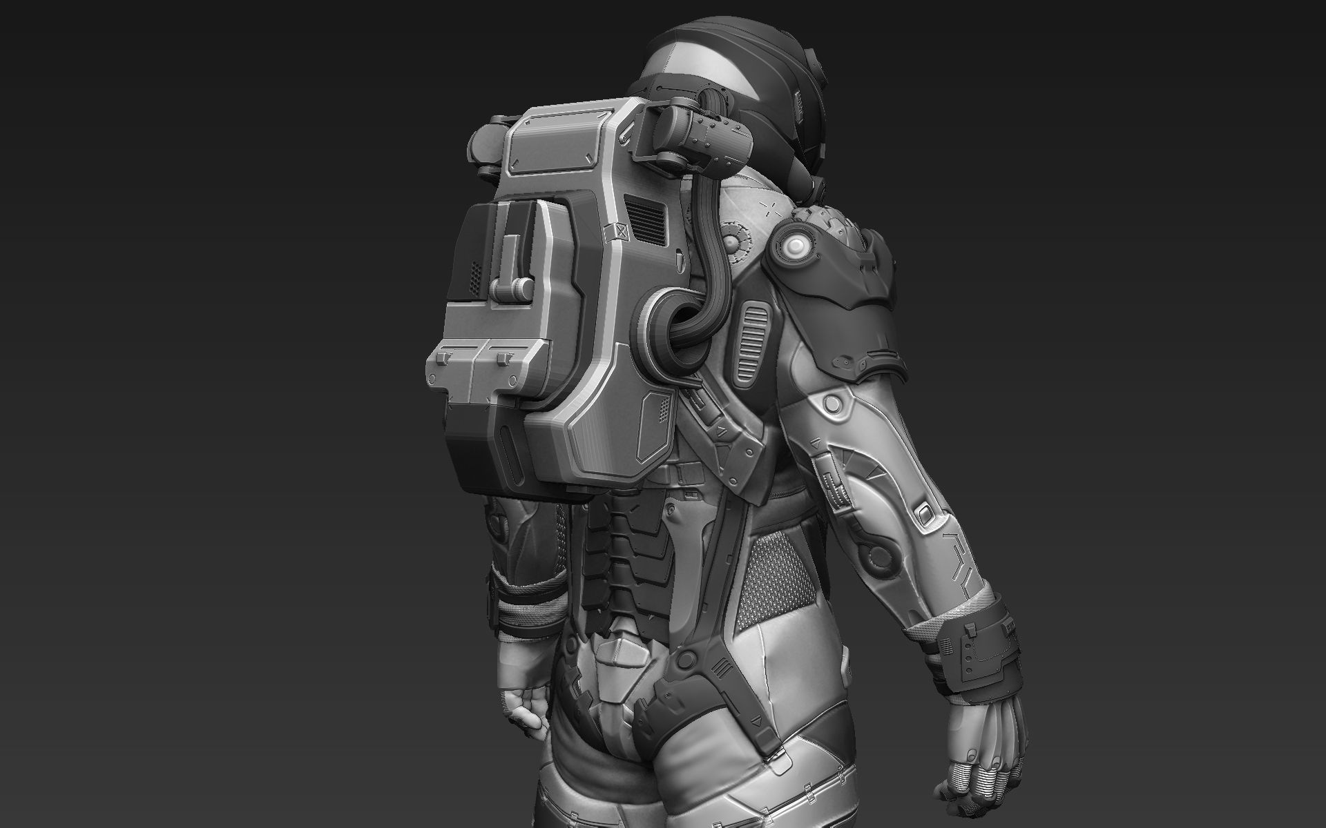 Sci-Fi Space Ingineer 3D model_12