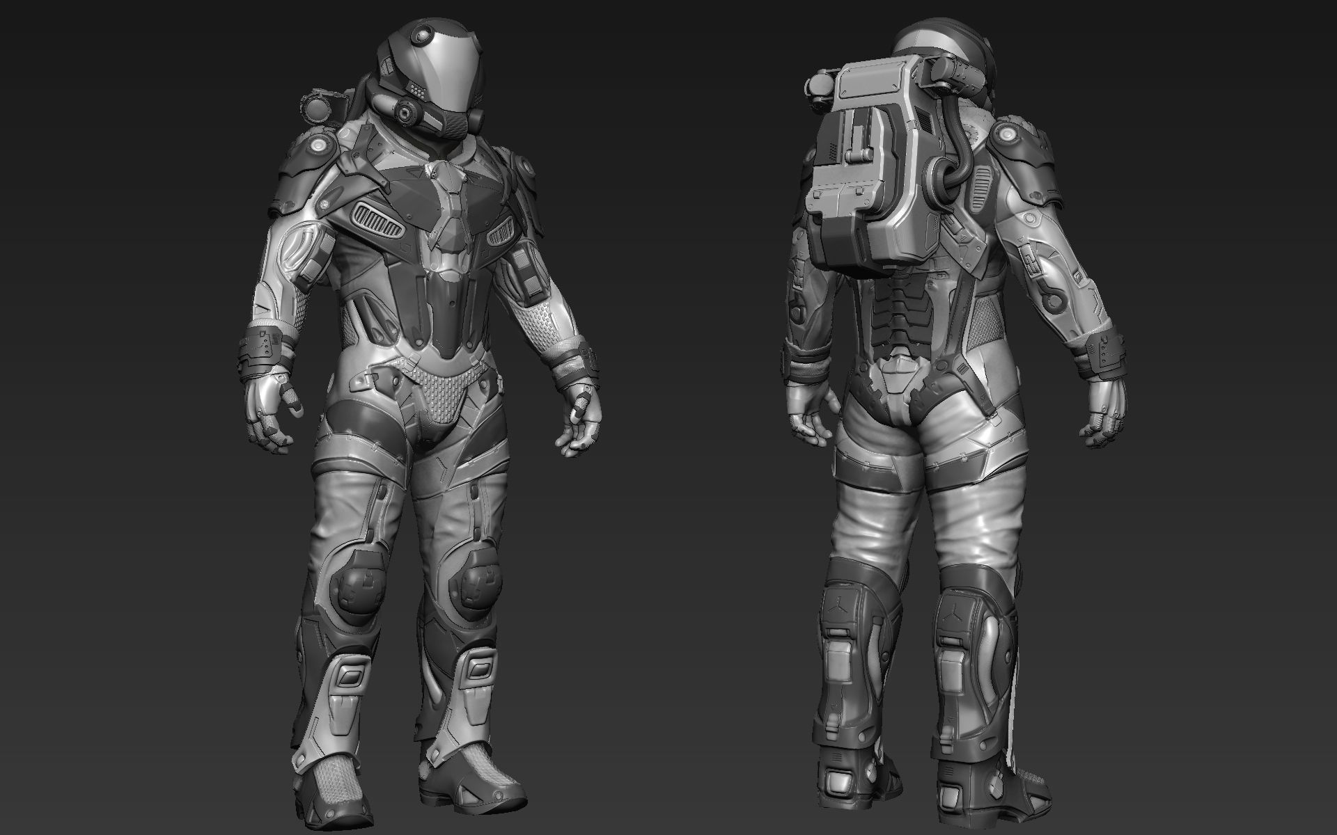 Sci-Fi Space Ingineer 3D model_11