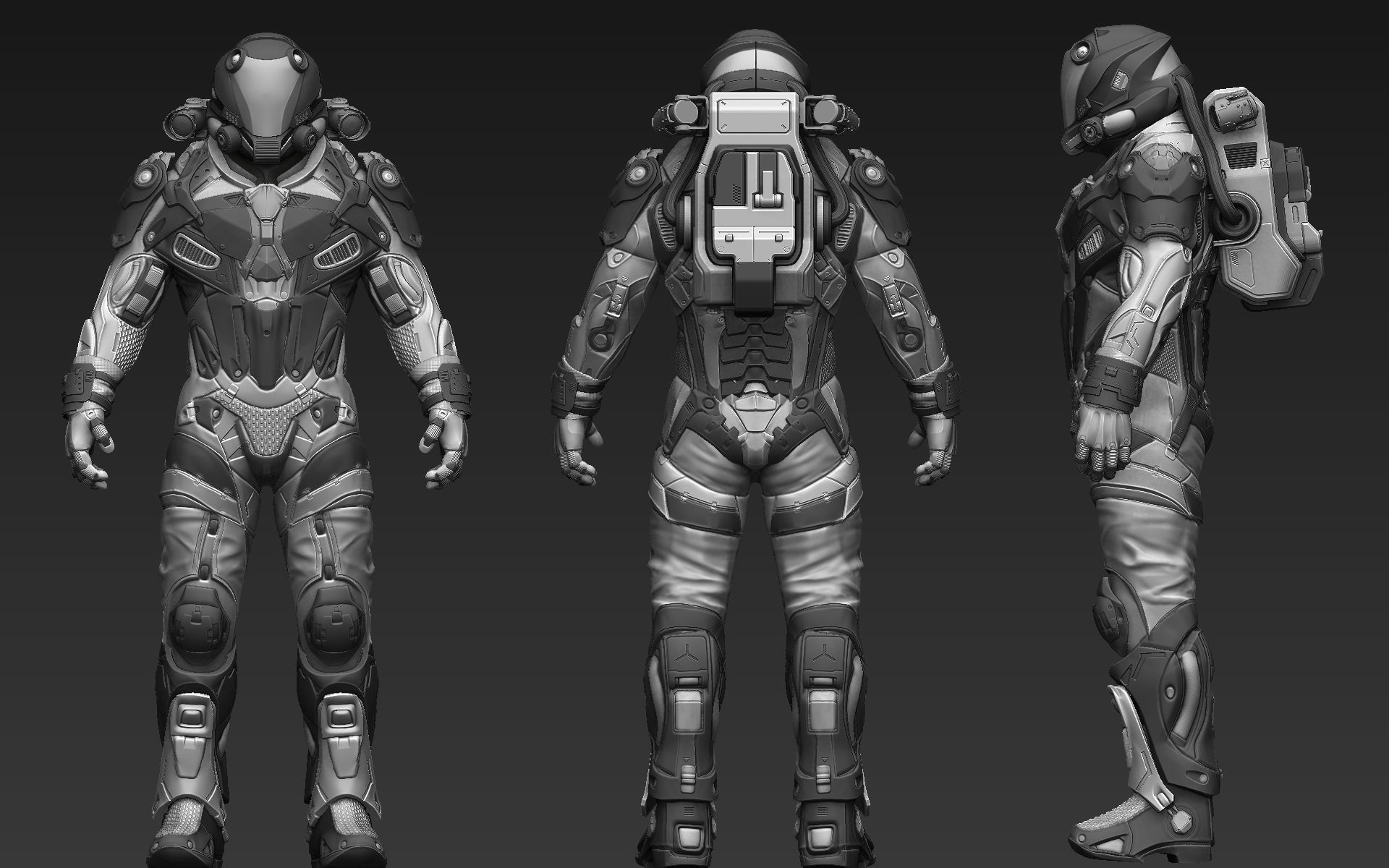 Sci-Fi Space Ingineer 3D model_15