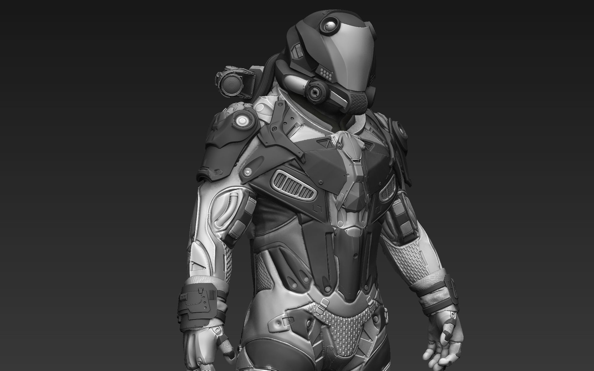 Sci-Fi Space Ingineer 3D model_9
