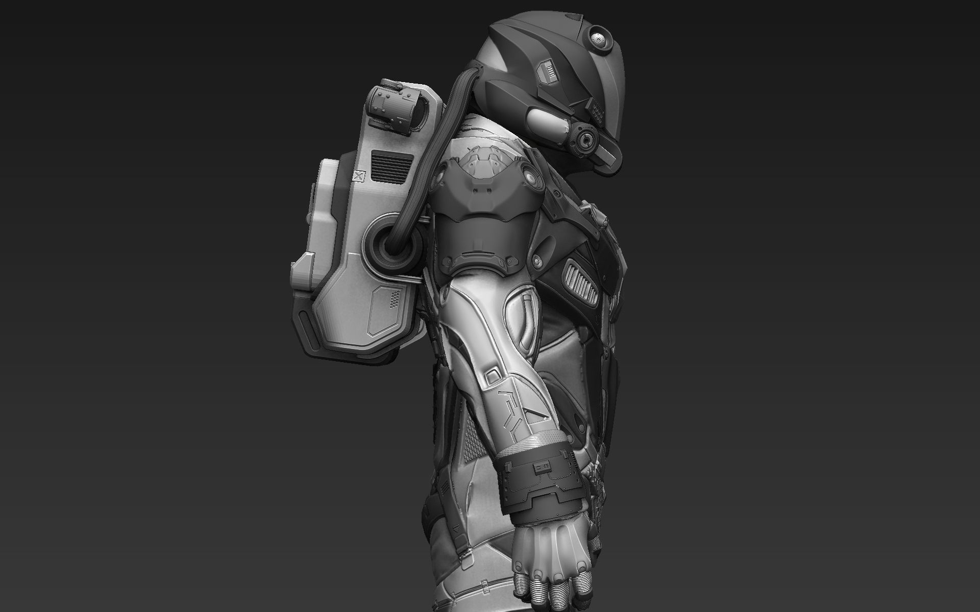 Sci-Fi Space Ingineer 3D model_8