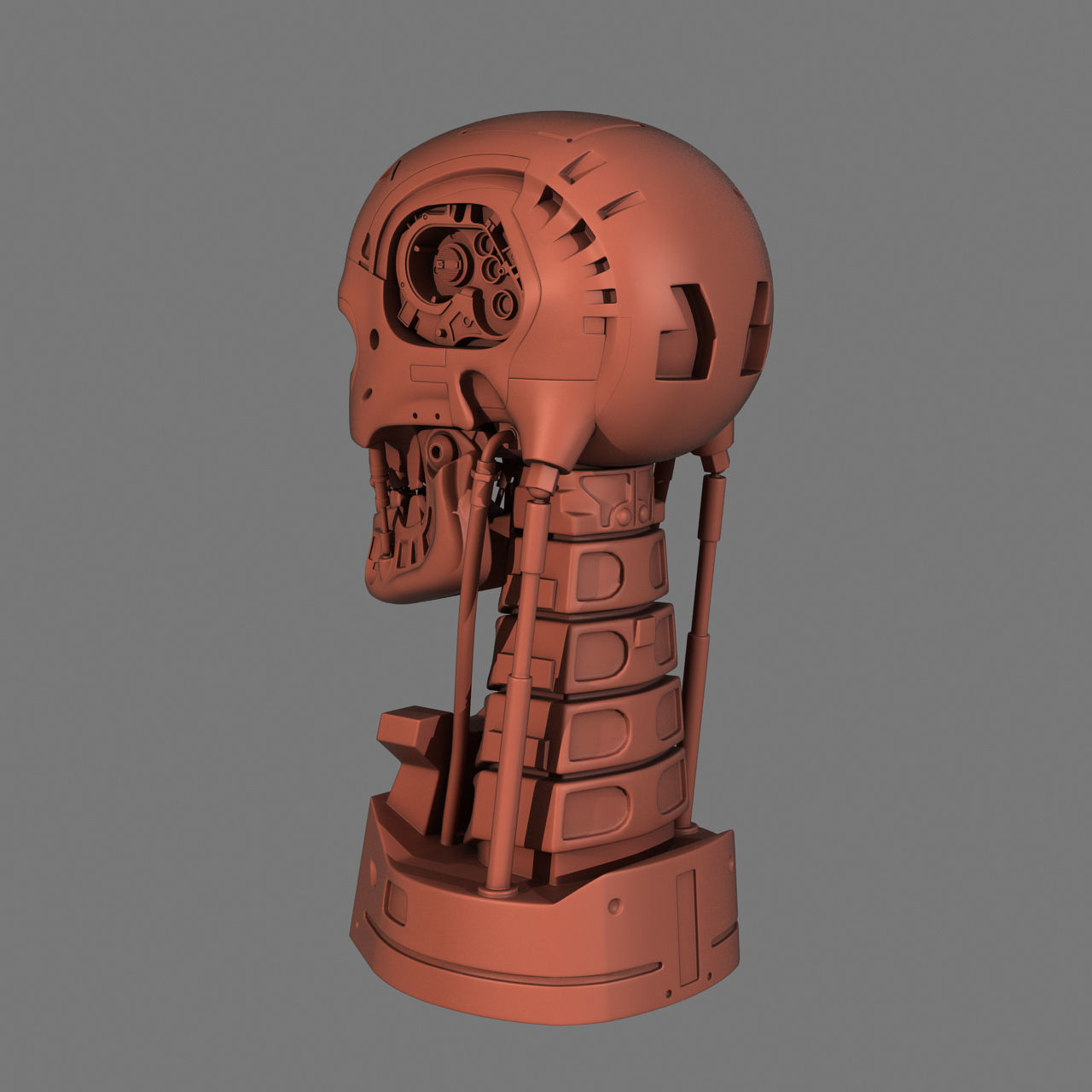 Terminator T-800 Skull Bust for 3d printing 3D print model_3