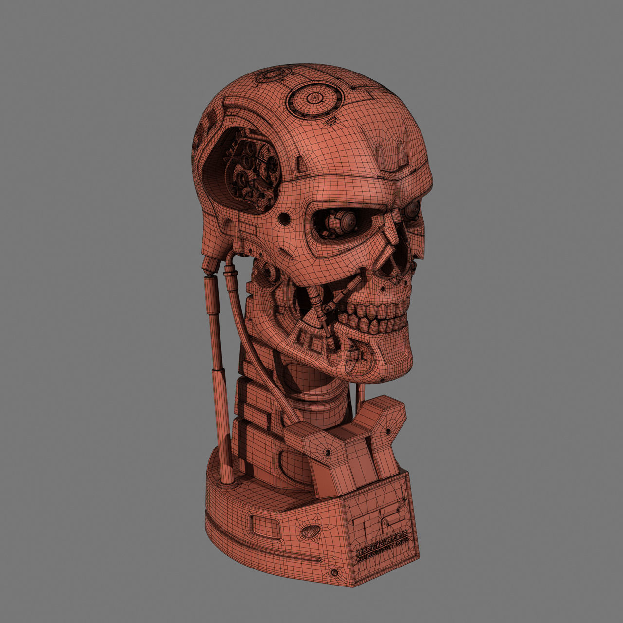 Terminator T-800 Skull Bust for 3d printing 3D print model_25