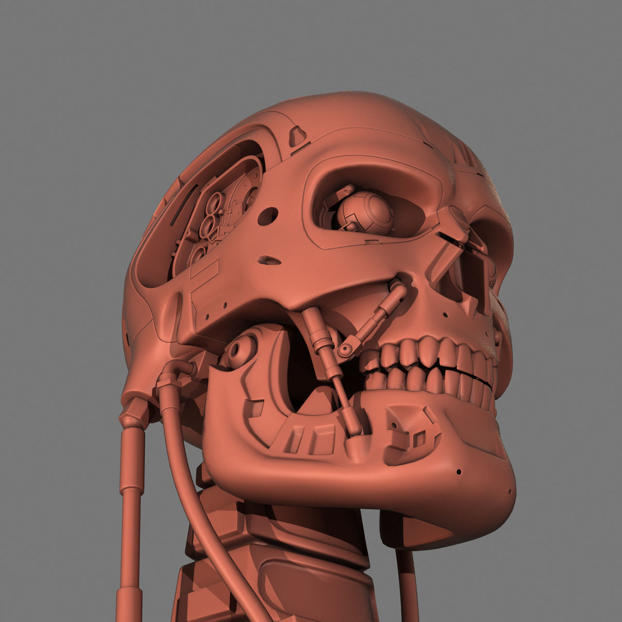 Terminator T-800 Skull Bust for 3d printing 3D print model_21