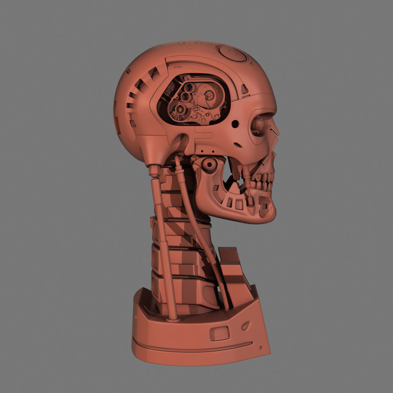 Terminator T-800 Skull Bust for 3d printing 3D print model_6