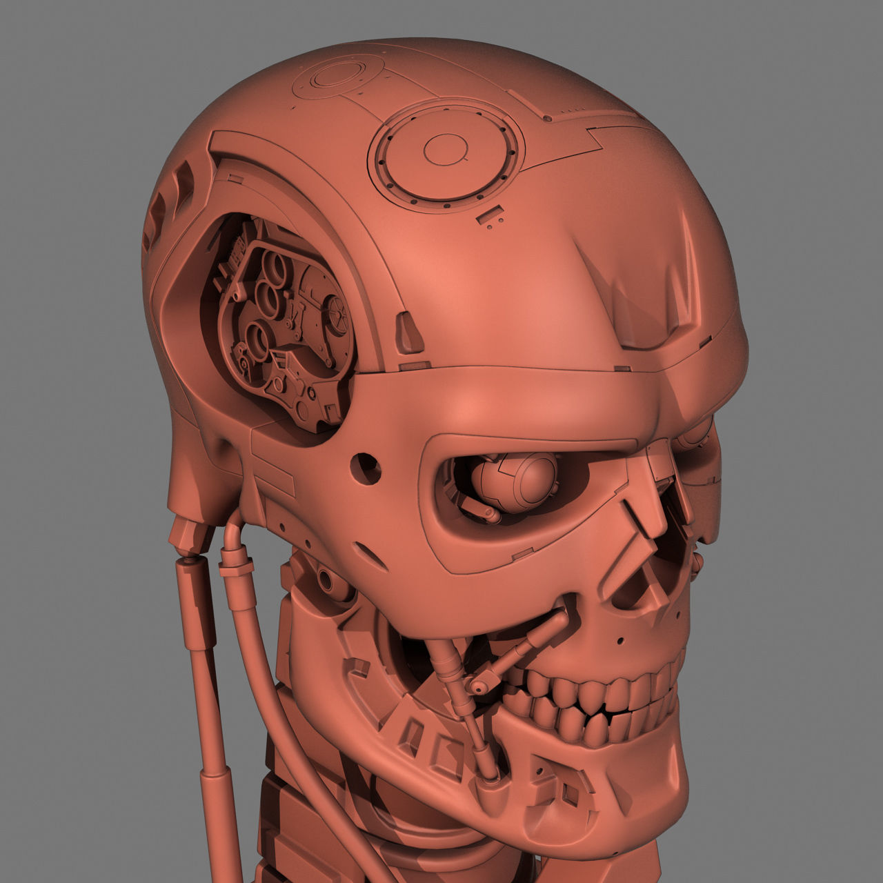 Terminator T-800 Skull Bust for 3d printing 3D print model_20