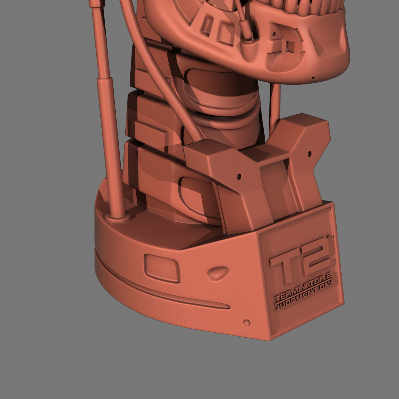 Terminator T-800 Skull Bust for 3d printing 3D print model_22