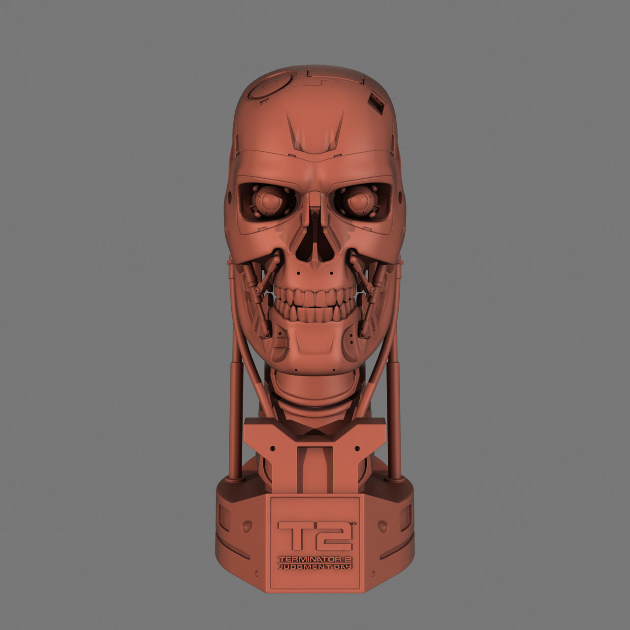 Terminator T-800 Skull Bust for 3d printing 3D print model_0
