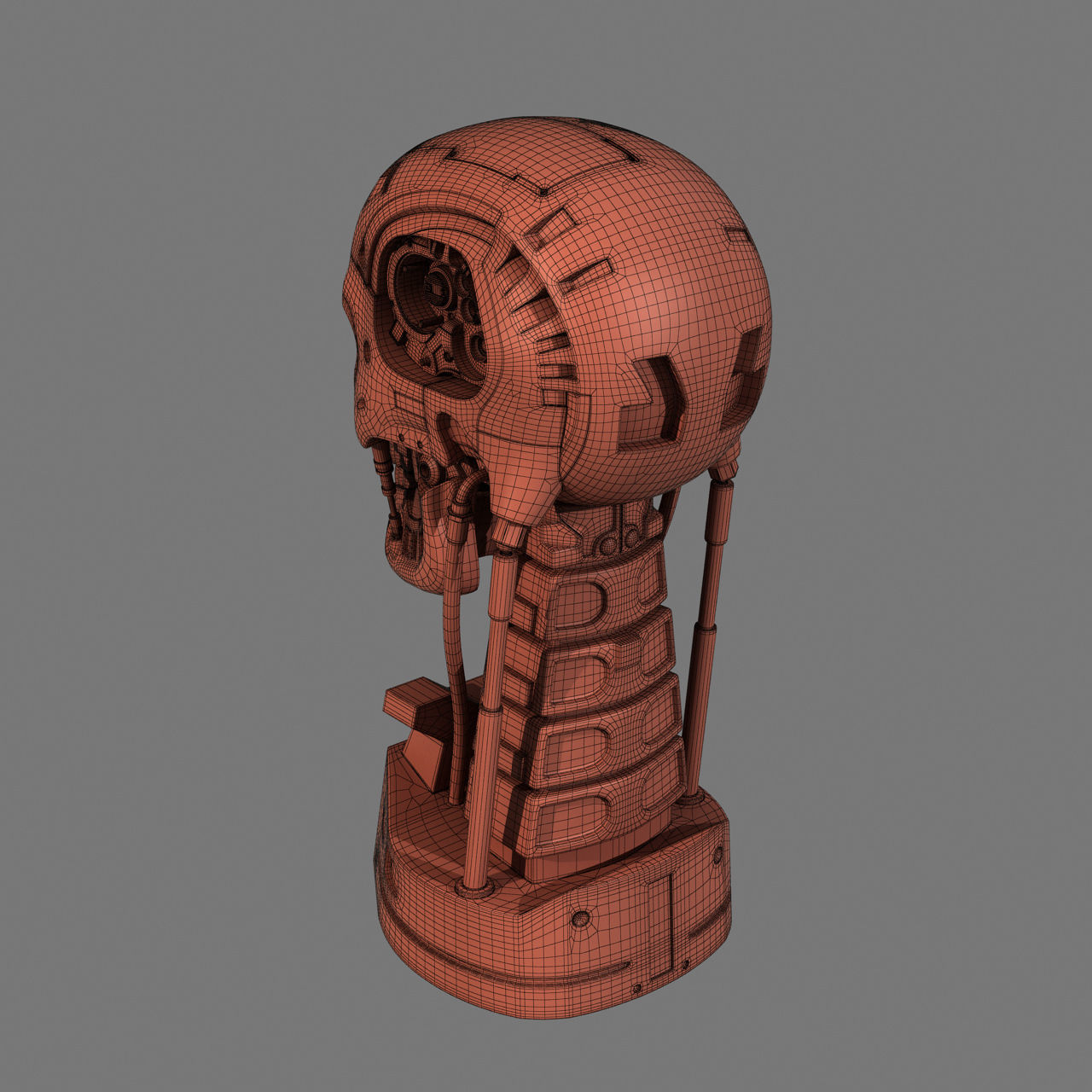 Terminator T-800 Skull Bust for 3d printing 3D print model_26