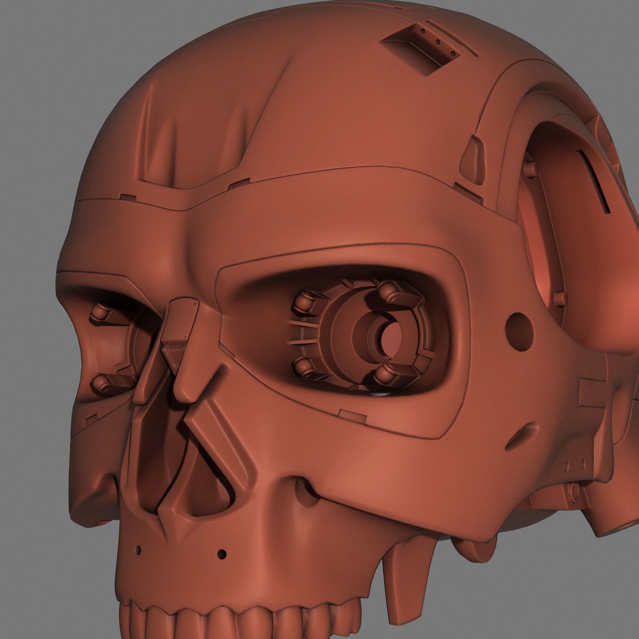 Terminator T-800 Skull Bust for 3d printing 3D print model_19