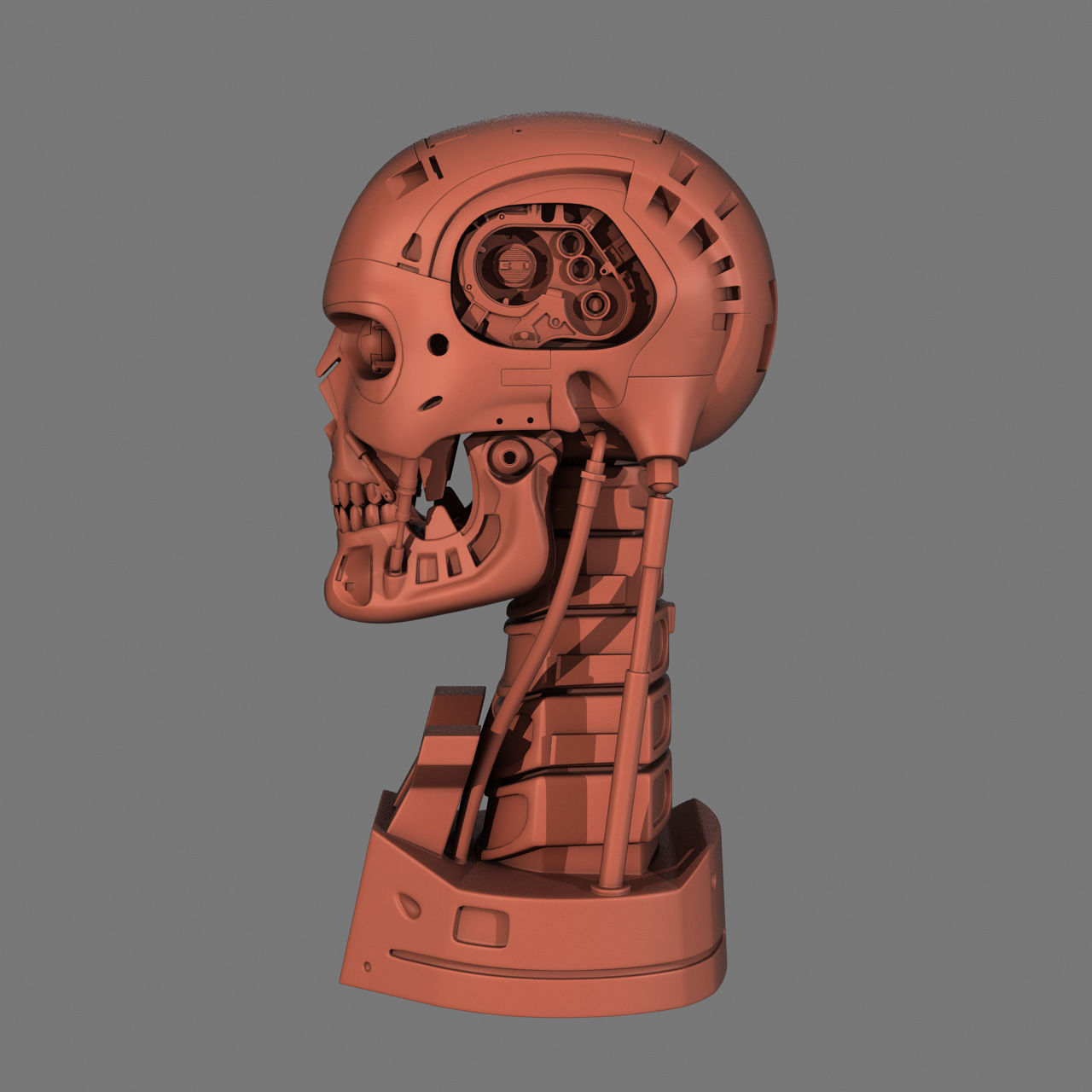 Terminator T-800 Skull Bust for 3d printing 3D print model_2