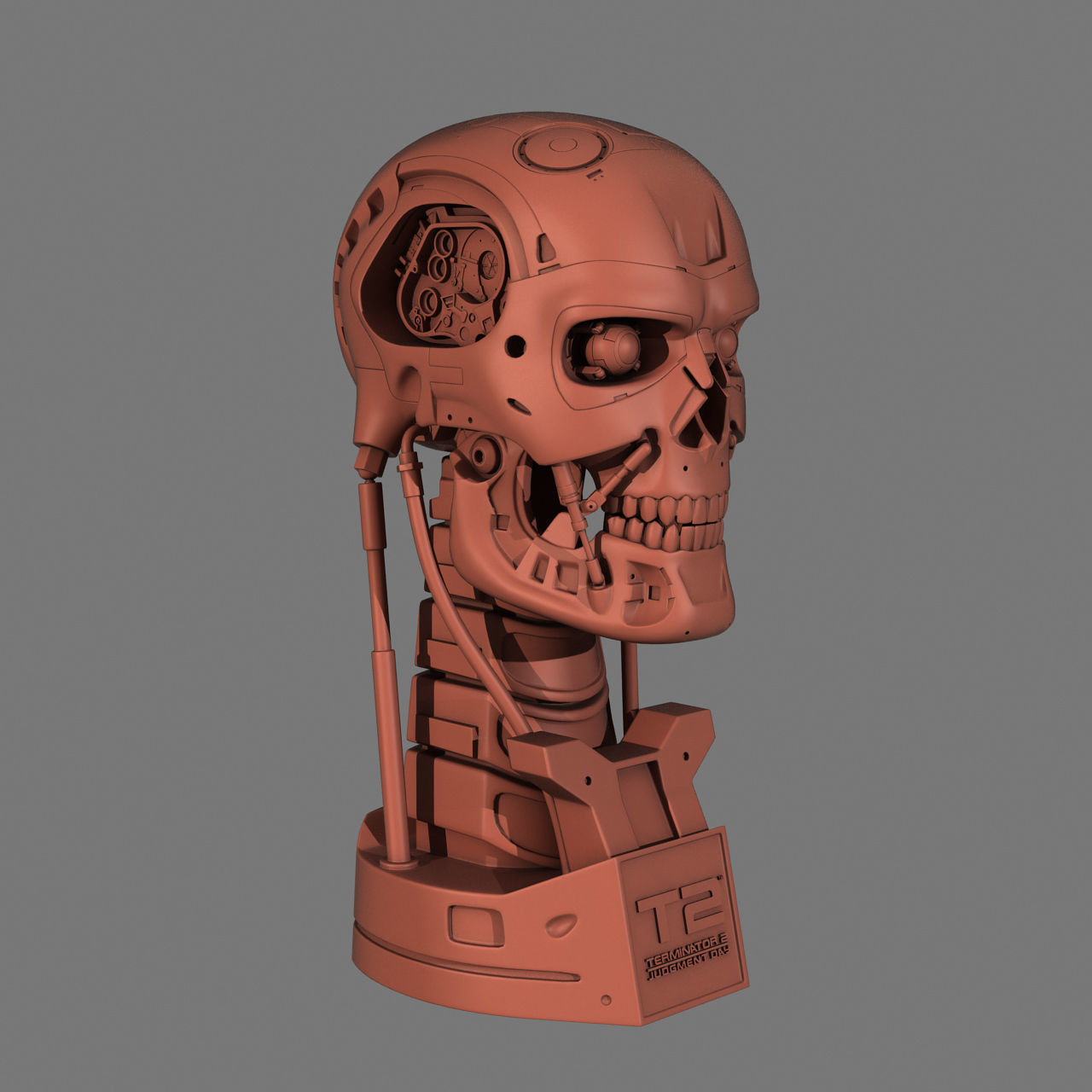 Terminator T-800 Skull Bust for 3d printing 3D print model_7