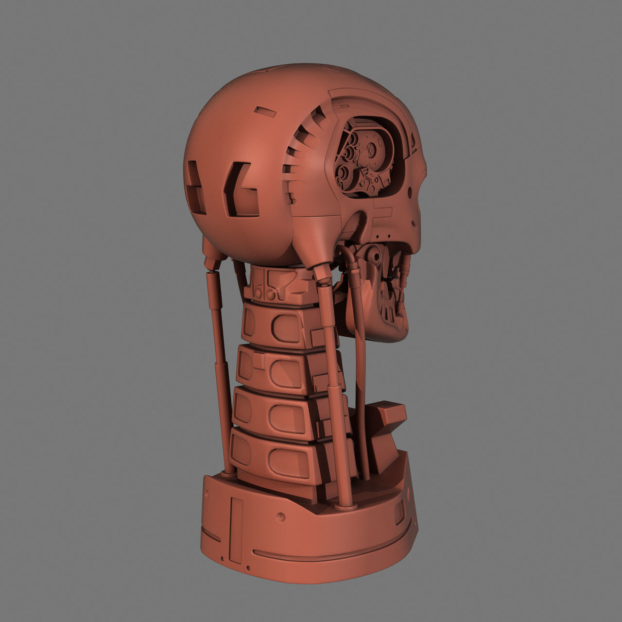 Terminator T-800 Skull Bust for 3d printing 3D print model_5