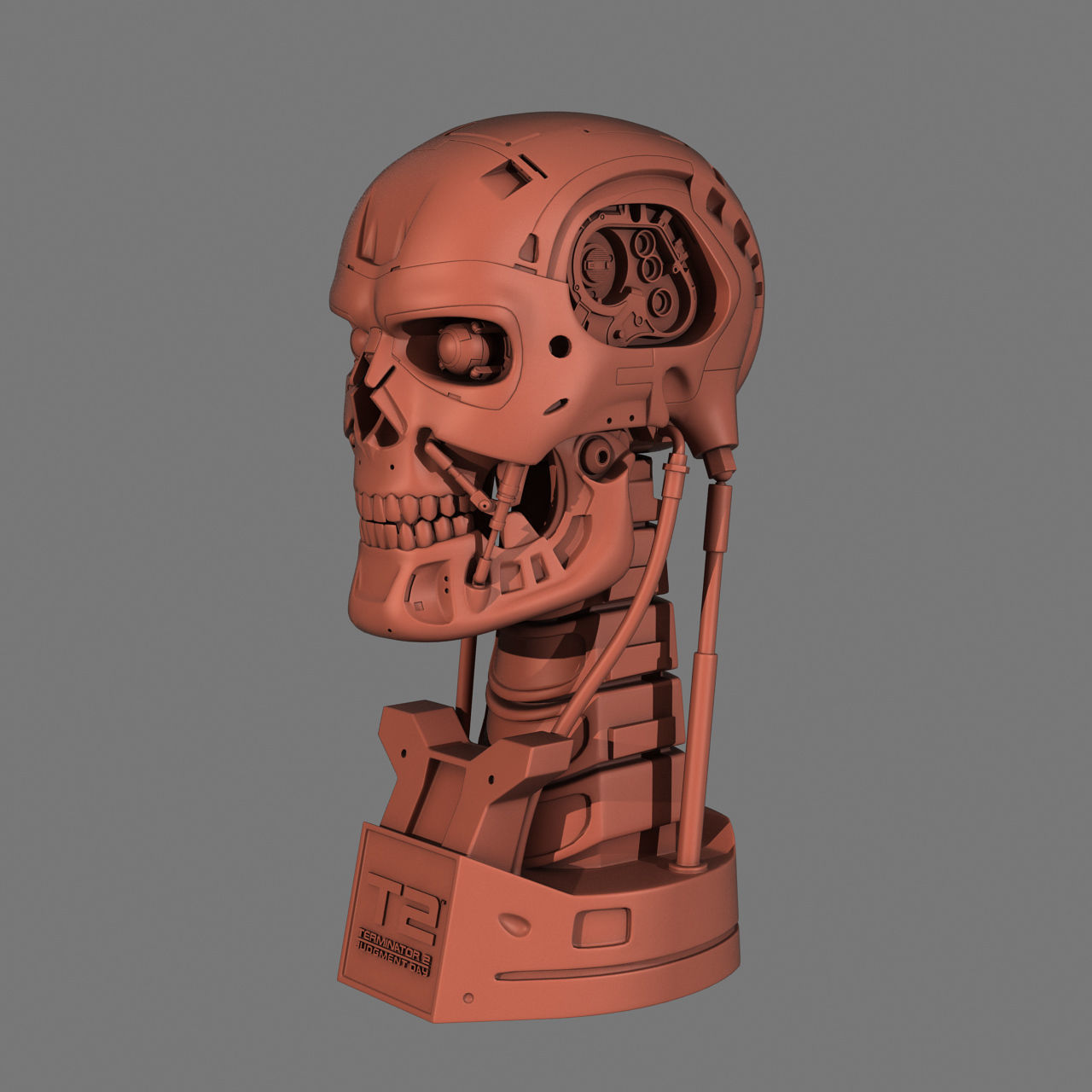 Terminator T-800 Skull Bust for 3d printing 3D print model_1